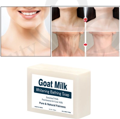 panthi Goat Milk White Soap for Women & Men 100gm Bathing Soap Bar (1 Pcs)(100 g)