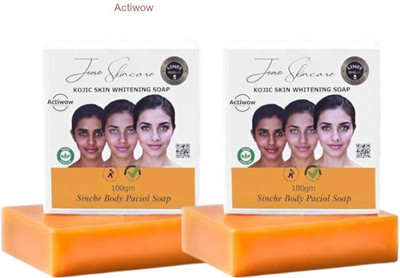 ACTIWOW Jiore Skincare Sinche Kojic Soap for Refreshing Glow & Skin Care Combo A02(2 x 100 g)