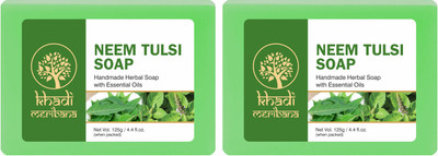 MeriBana Khadi Neem & Tulsi Handmade Bath Soap(2 x 125 g)