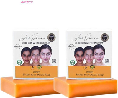 ACTIWOW Jiore Skincare Sinche Kojic Soap for Deep Skin Whitening Action Combo Set A01(2 x 100 g)