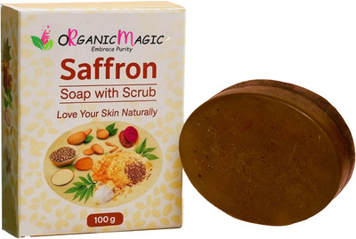 oRganicMagic Saffron Scrubbing soap|DeTan (Potato Extract)|For Healthy Glowing skin(100 g)