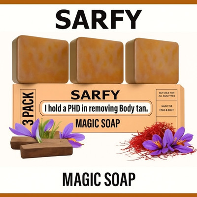 SARFY Sandalwood & Magic Soaps For Bath | Paraben Free |Bath Soap(3 x 100 g)