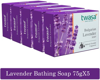 Twasa Levender Bath Soap For Lightening & Brightening Soap For All Skin Type(5 x 75 g)
