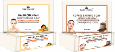 PARK DANIEL Haldi Chandan & Coffee Bathing Bar Soap Pack of 2 of 100Gms (200Gms)(2 x 100 g)