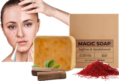 AGLEY Magic Soap Sandal Wood And Saffron Soap For Glowing & Refreshing Body(150 g)