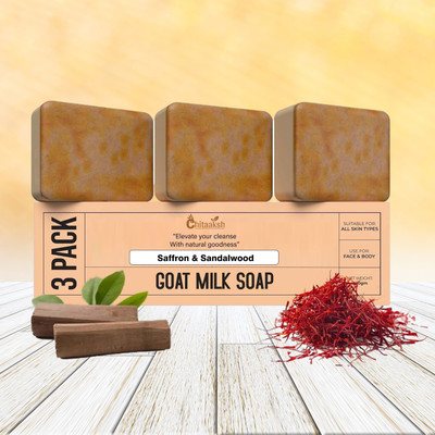 vcn Magic Goat Milk Soap Sandalwood & Saffron – Luxurious Glow & Nourishment Bar(3 x 33.33 g)