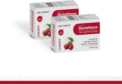 DEXTRON Glutathione Soap Skin Lightening with Kojic,Vitamin C, Aloe Cherry Extract Soap(2 x 75 g)