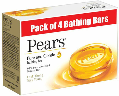 Pears Pure & Gentle Soap Bar - 75g (Pack of 4)(4 x 75 g)