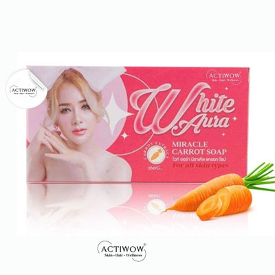 ACTIWOW White Aura Beauty Soap Toning for Gentle Cleansing Carrot Formula(100 g)