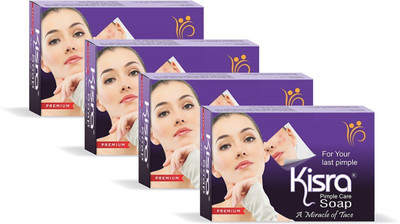 KISRA Premium Acne Prone Skin - Controls Acne Development - Clears Out Clogged Pores - Formulated Specially To Create A Barrier Against Acne Development – Pimple Care Soap(4 x 100 g)