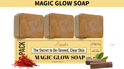 amalfix Natural Sandalwood and saffron Magic Soaps QWQF(3 x 100 g)