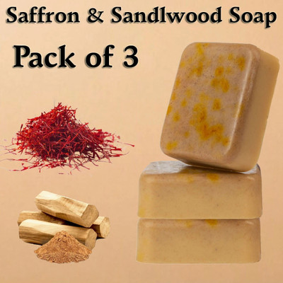 satroopaa Sandalwood and Saffron Soap nourishment glowing skin with natural ingredients.(3 x 100 g)