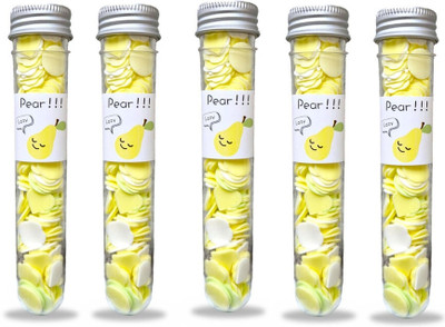 Cursive Combo of 5 Travel Paper Soap, Flower-Heart Design, Body and Hand Wash Bottle(5 x 20 g)