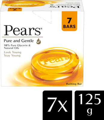 Pears Pure & Gentle Bathing Soap Bar 125 g (Combo Pack of 7)(7 x 125 g)