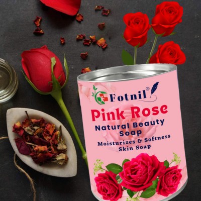 Fotnil Pink Rose soap for, Moisturizes, Softness & Natural beauty skin soap 75gm, 4pcs.(4 x 75 g)