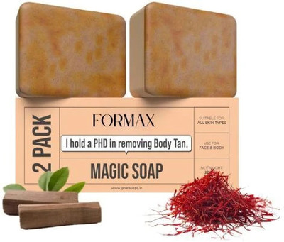 FORMAX Magic Soap Sandalwood Soap for Glowing, Silky, Smooth, Soft Skin.(2 x 150.15 g)