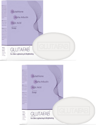 Glutafab Skin Lightening Soap with Glutathione and Kojic Acid For Pigmentation, Dark Spot(2 x 75 g)