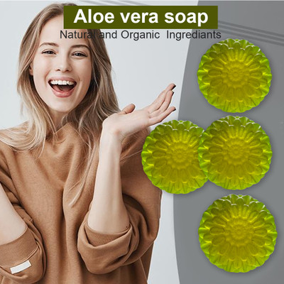 TERIHAR Gentle Aloe Vera Soap for Everyday Use (100GM) (PACK OF 4)(400 g)