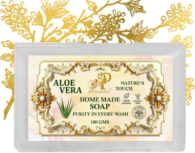 Pihaaru Green Essence Aloe Vera Soap Organic Glow Bar(100g).(100 g)