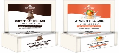 Bon Austin Coffee & Vitamin C Bathing Bar Soap Pack of 2 of 100Gms (200Gms)(2 x 100 g)