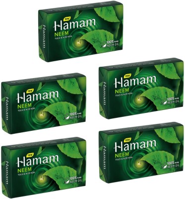 HAMAM Neem Tulsi & Aloevera Soap (Pack Of 5)(5 x 100 g)