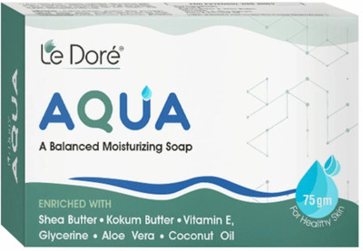 Le Dore Aqua Moisturizing Soap With Shea Kokum Butter | Face & Body - Pack of 4 (4x75gm)(4 x 25 g)