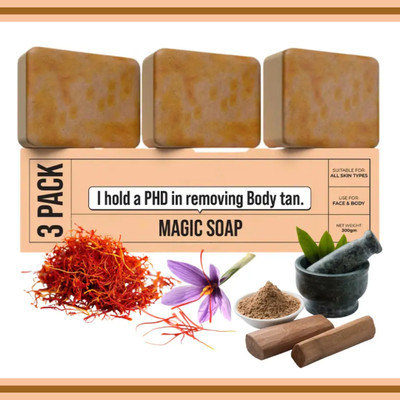 VIVAGLO Premium magic soap ghr soap detan | soaps magic body wash | kojic acid soap(3 x 100 g)