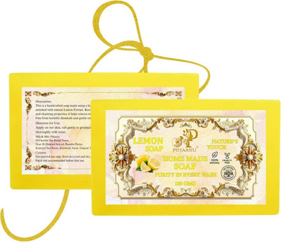 Pihaaru Pack of 2 ,Lemon Splash Soap – Deep Clean with Natural Freshness (200g)/(2 x 100 g)
