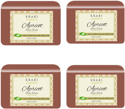 MEGHDOOT Apricot Body Wash and Scrub Handcrafted Ayurvedic Bathing Bar 125gm (Pack of 4)(4 x 125 g)