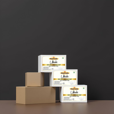 Utkrisht Herbal Goat Milk Soap for Smooth Skin Pack of 3(3 x 125 g)