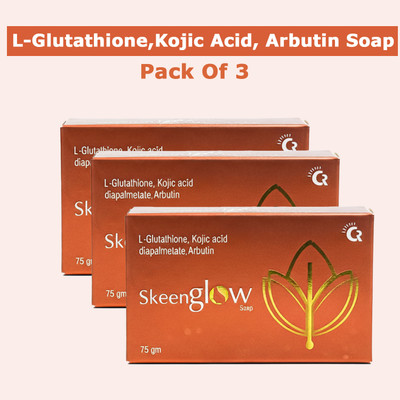 SkeenGlow L-Glutathione, Kojic Acid Arbutin Soap for Brightening Body & Face with Natural(3 x 75 g)