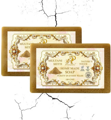 Pihaaru Pack of 2 Clay Touch Soap – 200g Natural Multani Mitti(200g)[(2 x 100 g)