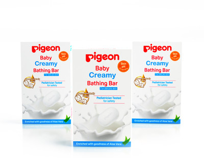 Pigeon Baby Bathing Bar Soap for Baby's Sensitive Skin / Creamy Bar 75 g Pack of 3(3 x 0 g)