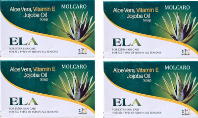 MOLCARO ELA ALOEVERA VITAMIN E SOAP PACK OF4(4 x 75 g)