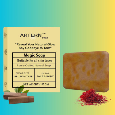 Artern Magic Soap Sandal Wood And Saffron Soap For Glowing & Refreshing Skin whitening(100 g)