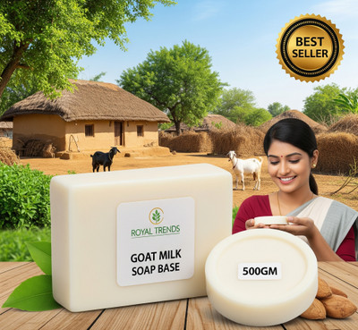 Royal Trends Goat BAse Milk Soap Base 500 Gm (Natural & Organic)(4 x 125 g)