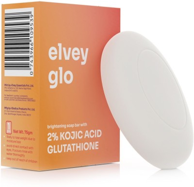 Elvey Essentials Glo Kojic Acid Soap | Glutathione & Arbutin For Skin Brightening & Glow(75 g)