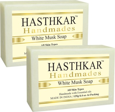 HASTHKAR Handmades Glycerine White Musk Soap-125gm pack f 2(2 x 125 g)