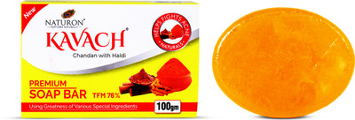 Naturon Kavach Haldi Chandan Soap | Skin Brightening & Nourishing Soap (pack of 4)(4 x 100 g)