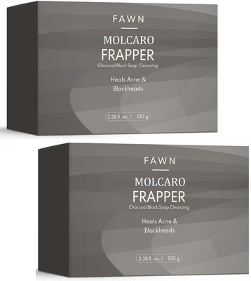 MOLCARO FAWN FRAPPER CHARCOAL BLACK SOAP CLEANSING SOAP 100GM(2 x 100 g)