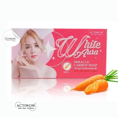 ACTIWOW White Aura Beauty Soap Energizing for Gentle Cleansing Carrot Formula(100 g)
