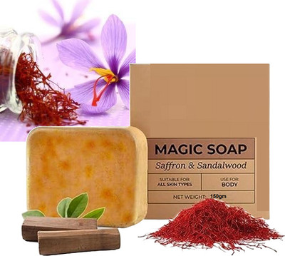 PERLENTE Best Sandal Wood And Saffron Soap For Glowing & Refreshing Skin VRDN-123(150 g)