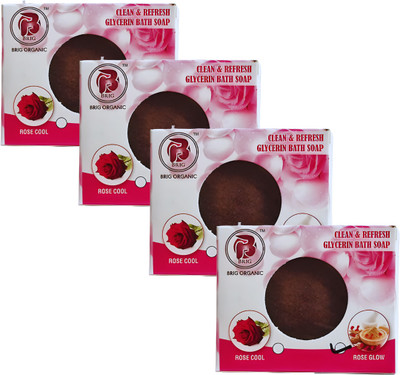 BRIG Rose Glow Soap | Moisturized Soft Smooth Skin | Glowing Beauty(4 x 100 g)