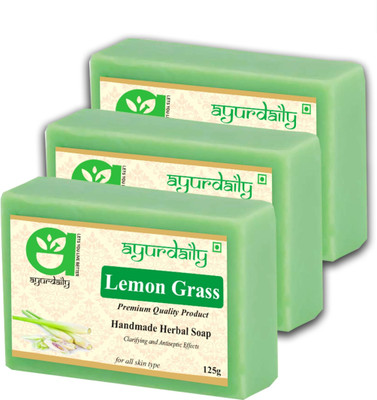 Ayurdaily Natural Lemon Grass Soap(3 x 125 g)
