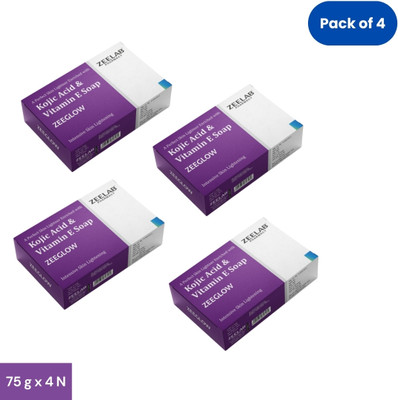 ZEE LAB Zeeglow Kojic Acid Soap With Vitamin E(4 x 75 g)