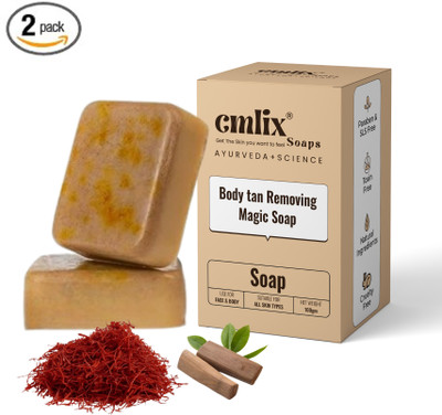 CMLIX Body tan remover Sandal Wood And Saffron Bath Soap pik 02(2 x 100 g)