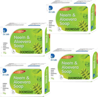 DOOMSDAY NEW DR LABS NEEM& ALOEVERA SOAP PACKOF -4(4 x 75 g)