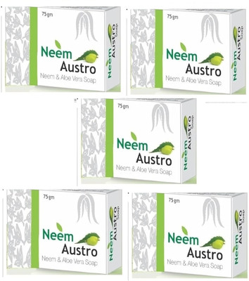 AUSTRO Neem & Aloevera Soap 75g(5 x 75 g)