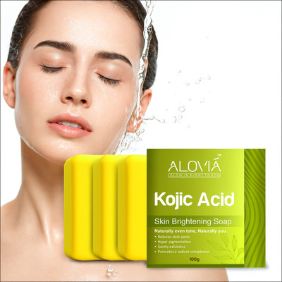 ALOVIA Kojic Acid Soap for Dark Spots | Brightening Bar for Radiant Clear Skin(3 x 100 g)