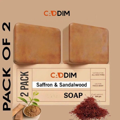 Caddim Sandal Wood And Saffron Soap For Glowing & Refreshing Skin(200 g)